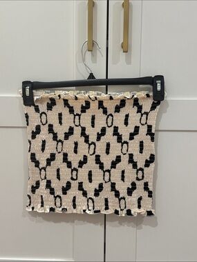 H&M Black and Beige Smocked Tube Top